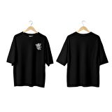 Wicold Split Heart Baskılı Oversize T-Shirt Erkek Tişört Unisex Tişört Kadın Tişört
