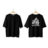Wicold Just Do Ride "Woman" Baskılı Oversize T-Shirt Erkek Tişört Unisex Tişört Kadın Tişört