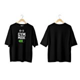 Wicold Gym Mode On Baskılı Oversize T-Shirt Erkek Tişört Unisex Tişört Kadın Tişört