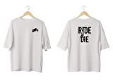Wicold Ride Or Die Baskılı Oversize T-Shirt Erkek Tişört Unisex Tişört Kadın Tişört