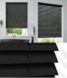 Wooden Blinds %100 Doğal Ahşap Jaluzi Perde 50mm, Alüminyum Kasalı Yüksek Kaliteli - Siyah