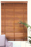 Wooden Blinds %100 Doğal Ahşap Jaluzi Perde 50mm, Alüminyum Kasalı Yüksek Kaliteli - Tarçın Kahvesi