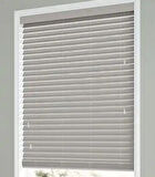 Wooden Blinds %100 Doğal Ahşap Jaluzi Perde 50mm, Alüminyum Kasalı Yüksek Kaliteli - Gri (Kurdelasız)