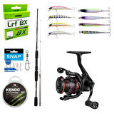 YekOutdoor Profesyonel LRF Seti Okuma Wave Power 213 cm 0-8 gr Lrf Kamışı&Okuma Ceymar Matt Black Olta Makinesi