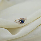 Prenses Kesim 925 Ayar Minimal Rose Gümüş Yüzük