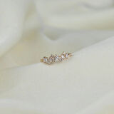 Asimetrik Baget 925 Ayar Minimal Rose Gümüş Yüzük