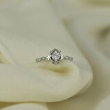 Çiçek Figürlü 925 Ayar Minimal Gümüş Yüzük