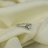 Çiçek Figürlü 925 Ayar Minimal Gümüş Yüzük