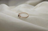 Oval Ve Baget Taşlı 925 Ayar Minimal Rose Gümüş Yüzük