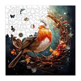 Robin Kuşu - Ahşap Puzzle - 353Parça - 29 × 29 cm