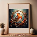 Robin Kuşu - Ahşap Puzzle - 353Parça - 29 × 29 cm