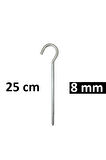 Çadır Tarp Kazığı 8mm 25cm Galvanizli 6 Adet