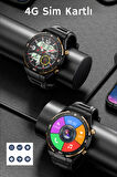 WR888 4G Lite Sim Kartlı Kameralı 32gb AI Destekli NFC GPS 39mm Yuvarlak Akıllı Saat + Ultra Watch