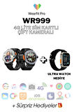 WR999 4G Lite Sim Kartlı Çift Kameralı Yeni Nesil Özellikli 16gb Yuvarlak Akıllı Saat + Ultra Watch