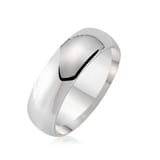 Harem Altın Düz Bombeli Gümüş Alyans - 6 mm