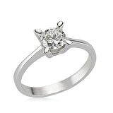 Gümüş Tek Taş Kadın Yüzük