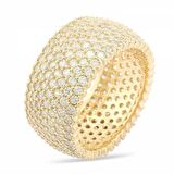 Gümüş 7 Sıra Altın Kaplama Tamtur Kadın Yüzük