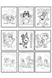 4'lü Bluey Karakterleri Mickey Mouse Barbie Min boyama kitabı seti(boyama, sticker, arka kapak maske)