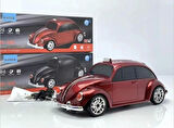 WSTER WS-1939 BEETLE Araba Görünümlü Taşınabilir Kablosuz Bluetooth Hoparlör ve Radyo KIRMIZI