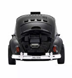 WSTER WS-1939 BEETLE Araba Görünümlü Taşınabilir Kablosuz Bluetooth Hoparlör ve Radyo KIRMIZI