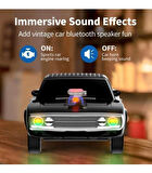 Kablosuz Hoparlör Bluetooth 1968 Retro Ride Araba Hoparlör ve FM Radyo USB SD AUX Girişli WS-1968 Kırmızı