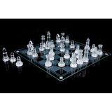 Glass Chess Cam Satranç Takımı (35 cm x 35 cm)