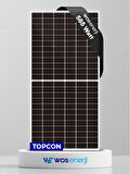 Wos Enerji 585w Watt Güneş Paneli Half-cut Topcon Çift Cam Solar Panel (ÇİFT YÖNLÜ)