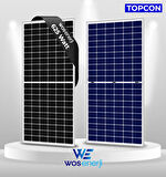 Wos Enerji 625 W Watt Güneş Paneli Half-Cut Topcon Çift Cam Solar Panel (ÇİFT YÖNLÜ)