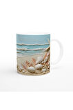 Kumsal ve Deniz Dalgalı Kabuk Temalı Su Altı Kupa Bardak