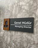 Wooden Serisi Genel Müdür Ofis Departman Kapı İsimliği Yönlendirme Levhası