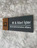 Wooden Serisi İnsan Kaynakları İdari İşler Ofis Departman Kapı İsimliği Yönlendirme Levhası