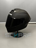 WOSEN Ws-202 Güneş Vizörlü Çene Açılır Kask Matt Black (Siyah Vizörlü)
