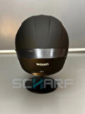 WOSEN Ws-202 Güneş Vizörlü Çene Açılır Kask Matt Black (Şeffaf Vizörlü)
