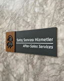 Wooden Serisi Satış Sonrası Hizmetler Kapı Isimliği Yönlendirme Levhası