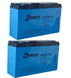 ORBUS 12V-42Ah (40Ah) AMPER DAR 2'Lİ PAKET  E-BIKE AKÜ-2025 ÜRETİM EBATLAR: 267x78x170mm ELEKTRİKLİ BİSİKLET AKÜ E-BİKE AKÜ