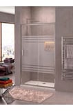 Ön Cephe 1 Sabit 1 Kayar Krom Profil Wt-1024 Desen 5 mm Temperli Cam H190 cm