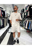 Waffle Kumaş Oversize Erkek T-Shirt & Şort İkili Takım