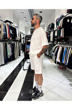 Waffle Kumaş Oversize Erkek T-Shirt & Şort İkili Takım