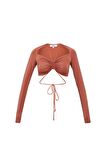 Sophia Brick Red Crop Basics