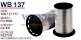 Wunder WB137 Yakıt Filtresi Volkswagen Touareg 3.0 4.2 10-Fn2216 MRMOEM-1081046