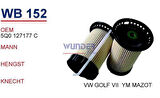 Wunder WB152 Mazot Filtresi Audi A3-Leon-Octavia-Golf VII 1.6-2.0 TDI Fn2161A MRMOEM-1081109