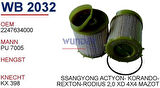 Wunder WB2032 Yakıt Filtresi Ssangyong Fn2232 MRMOEM-1081199