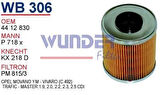 Wunder WB306 Mazot Filtresi Master 03-P718X Fn0022 MRMOEM-1081330