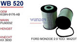 Wunder WB520 Mazot Filtresi Mondeo IV 07-S40 S60 V50 V70 C30 MRMOEM-1081570