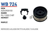 Wunder WB724 Yakıt Filtresi Mercedes A-Serisi (W177) C-Serisi E-Serisi Pu11002Zkıt Fn2324 MRMOEM-1081756