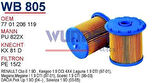 Wunder WB805 Mazot Filtresi Renault Kangoo 1.9 MRMOEM-1081781
