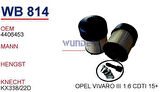 Wunder WB814 Mazot Filtresi Trafic Master III Pu9009Zkıt Fn0019 MRMOEM-1081801