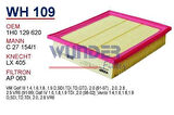 Wunder WH109 Hava Filtresi Golf III IV 98-02 91-97 1.4 1.6 1.9TDI 1.9D 2.0 1.8 C27154 1 MRMOEM-1082068