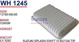 Wunder WH1245 Hava Filtresi Suzuki Splash 1.2-1.2 Wt-Swift IV 1.2-1.4 MRMOEM-1082267