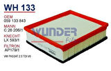 Wunder WH133 Hava Filtresi Volkswagen Passat 2.5 TDI V6 MRMOEM-1082309